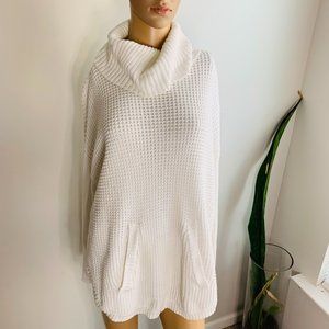 MICHAEL KORS White Chunky Waffle Knit Sweater